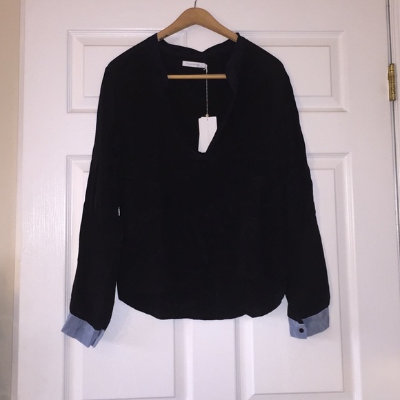 NWT 100% silk long sleeve top