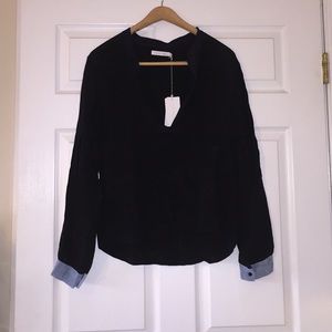 NWT 100% silk long sleeve top