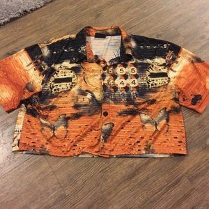 Vintage button up crop top J-galt/Brandy Melville