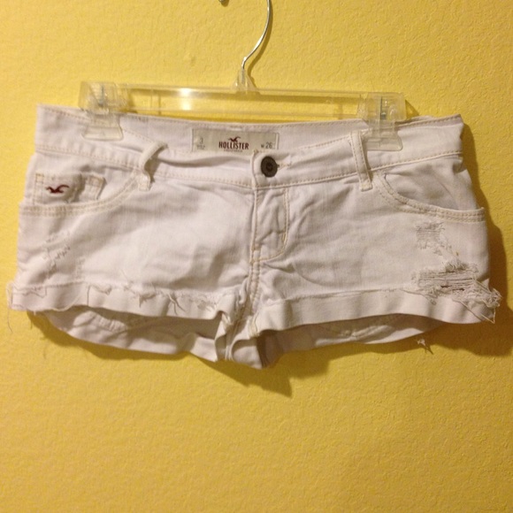 White hollister denim shorts