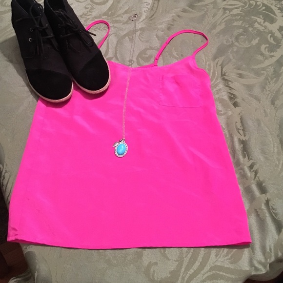 Bright pink tank top