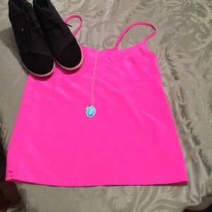 Bright pink tank top
