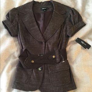 Brown Junior Suit Set Jacket