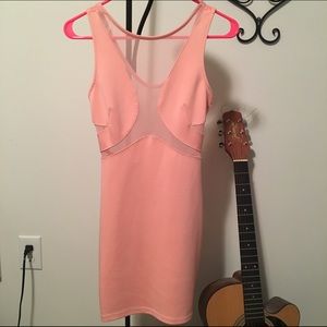 Coral bodycon dress
