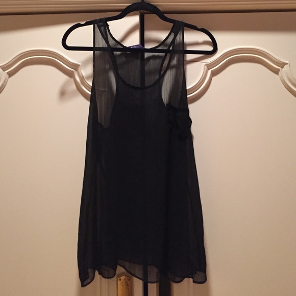 FLASH SALE Black sheer racer back tank top