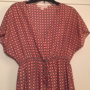 Michael Kors pink drawstring maxi dress