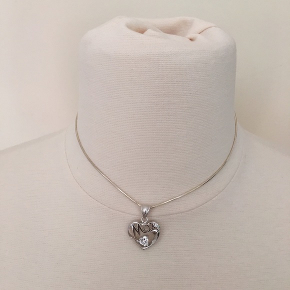 Sterling Silver "Mom" Necklace