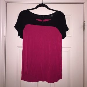 Edgy Two-Tone Short-Sleeve Top