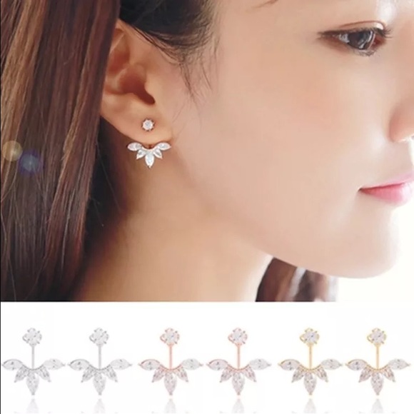 Flower two sided earrings front back