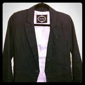 Love Tree Blue Linen Blazer