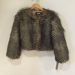 reformation faux fur jacket
