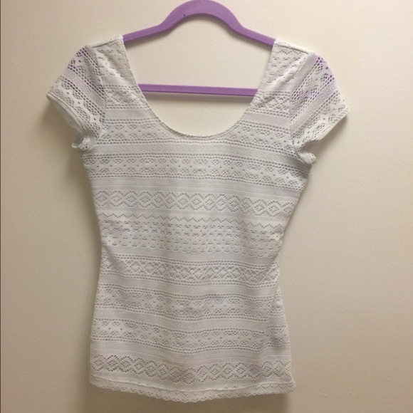 White tribal cut patterned shirt