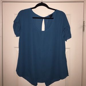 Sheer Peep-Hole-Back Blouse