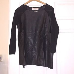 Zara Knit leather front sweater