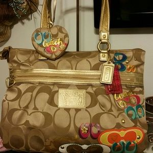 Coach Poppy  Bag with matching change purse