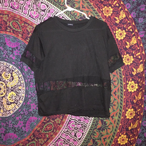 Black mesh top