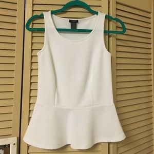 white peplum top