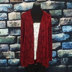 Maroon Patterned Cardigan