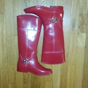 MICHAEL KORS SEXY RED RAINBOOTS EUC