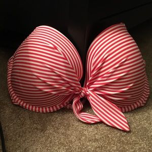 Red stripped bikini top and bottom
