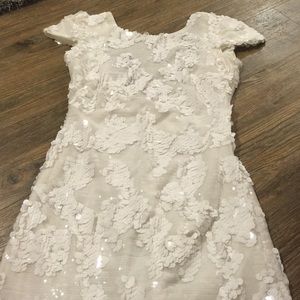 White sequin short dress with low back New!!