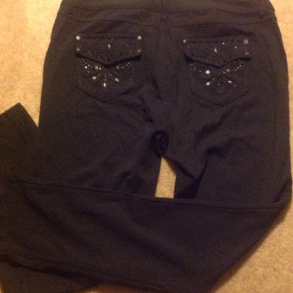Rayon, nylon, spandex jeweled pants