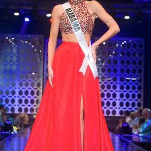 Sherri Hill Red Two Peice - Picture 3 of 4