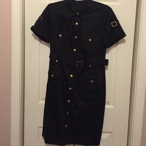 Calvin Klein Black Safari Dress