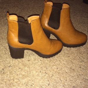 brown heeled booties