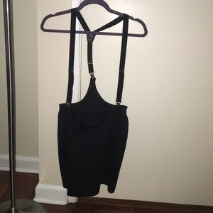 Black skirt with attached suspenders