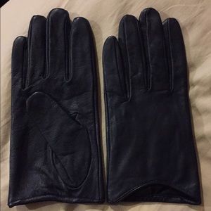 Genuine Navy Leather Gloves BRAND NEW
