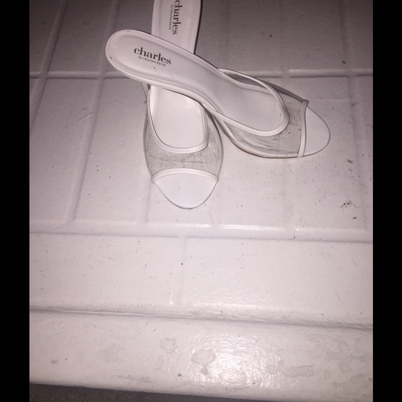 White never worn mules