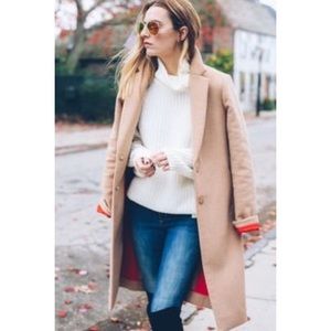 Beautiful Camel Coat with Red Lining