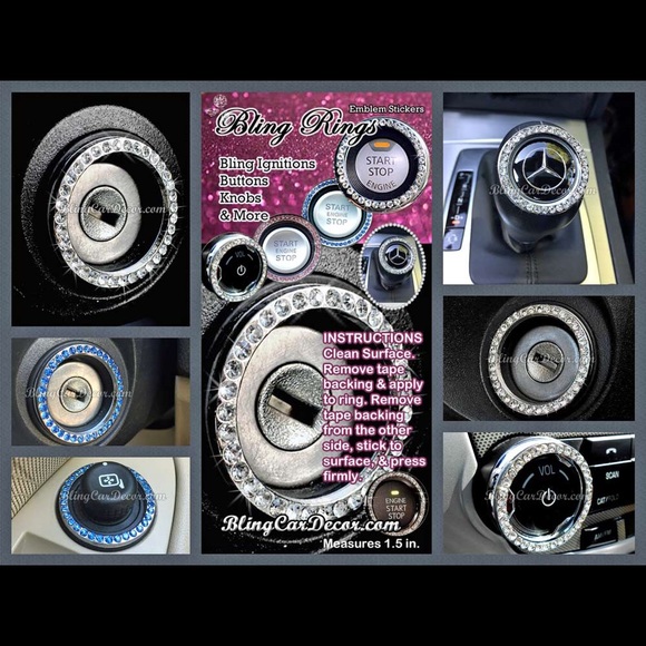 Bling Ring Emblem Sticker, DIY Car Bling Accessory - Picture 2 of 4