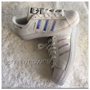 adidas superstar iridescent stripes