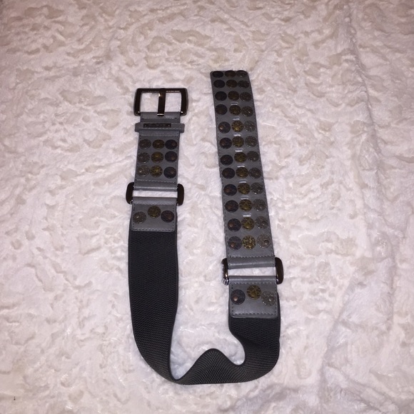 Thick waist belt with bronze gold and silver