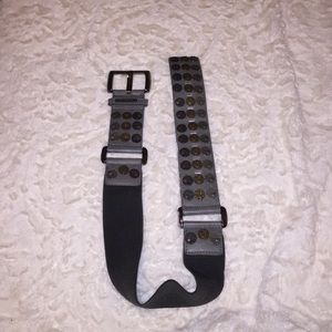 Thick waist belt with bronze gold and silver