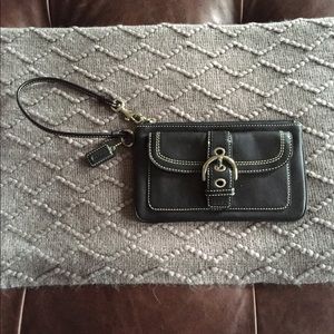 Coach wristlet in black leather