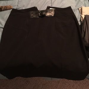 Black belted dress skirt