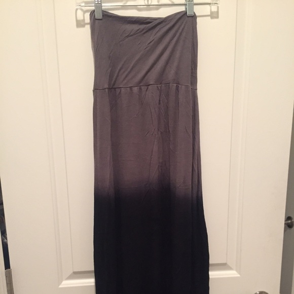 Ombré black and grey maxi skirt