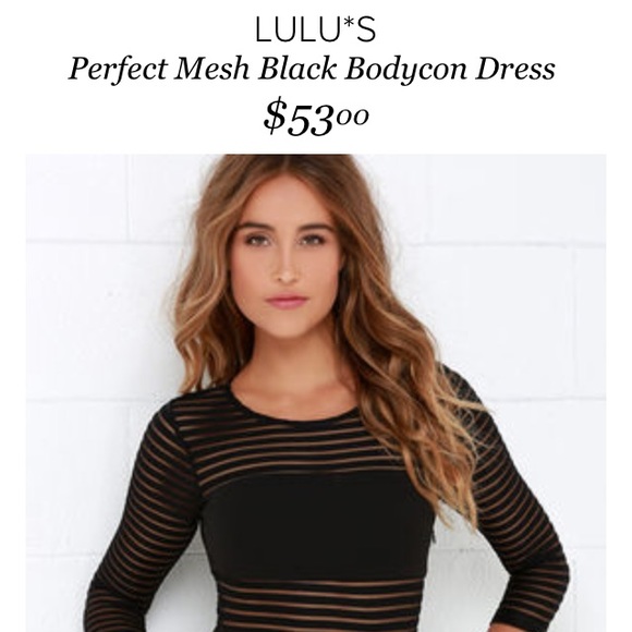 NWOT LuLu*s black stripe mesh body con Sz S
