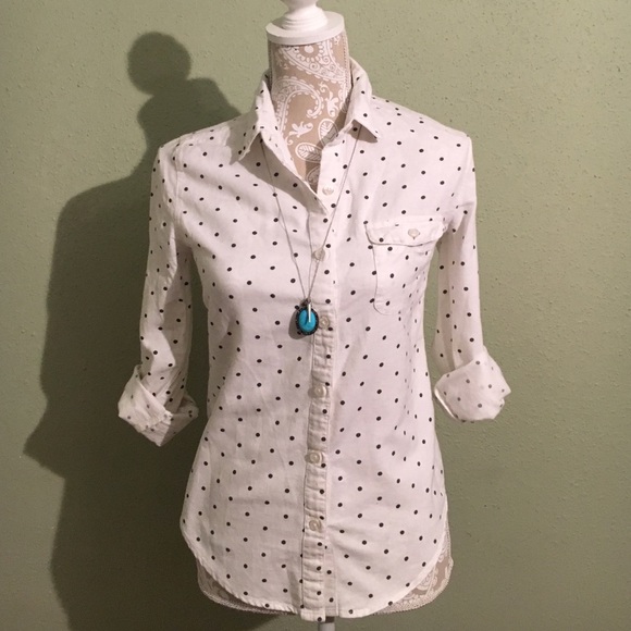 UO polka dot button down