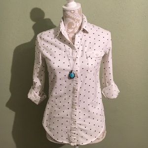 UO polka dot button down