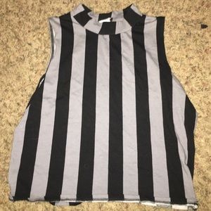 Black and grey crop top