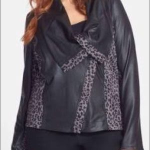 Jessica Simpson Black/ Plum-Gray Leopard jacket