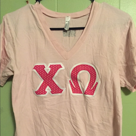 Chi omega Block letter T-shirt