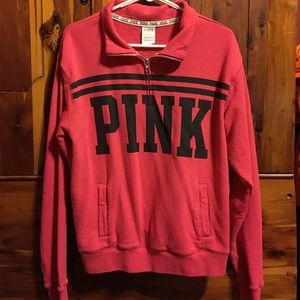 Pink half zip sweatshirt size small