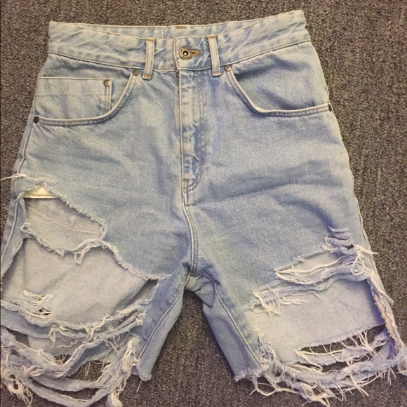 Ragged priest destroyed denim shorts