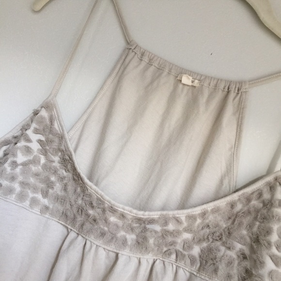 J. Crew Silvery Gray Tank Top with Chiffon Details - Picture 3 of 4