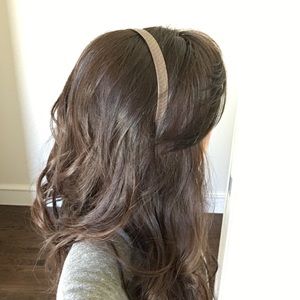 J.Crew Leather Snakeskin Embossed Headband (Brown)